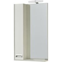 Зеркальный шкаф Aquaton Бекка PRO 50 с подсветкой Белый Дуб сомерсет арт-1A214502BAC20 — фото 1, Зеркальные шкафы в ванную