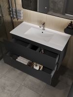 Тумба с раковиной Orange подвесная Черная матовая арт-Li-100Tub+Ra — фото 3, Тумбы с раковиной