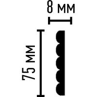 Молдинг Decomaster 2400x75x8 мм арт-97609 — фото 2, Молдинги