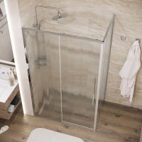 Душевой уголок Grossman Galaxy 130х90 профиль Хром стекло шиншилла арт-120.K33.01.1390.10.02 — фото 4, Прямоугольные душевые уголки