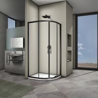 Товар: Душевой уголок Veconi Rovigo RV-07B 80х80 профиль Черный матовый стекло прозрачное арт-RV07B-80-01-C3 - фото 2 Душевой уголок Veconi Rovigo RV-07B 80х80 профиль Черный матовый стекло прозрачное арт-RV07B-80-01-C3 — фото 2, Душевые уголки четверть круга