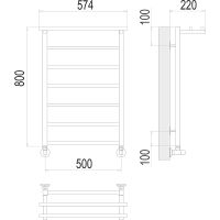 Товар: Водяной полотенцесушитель Terminus Контур П7 500х800 с полкой Хром, нижнее подключение, G 1/2" ВР, с угловым соединением арт-4670078529718 - фото 4 Водяной полотенцесушитель Terminus Контур П7 500х800 с полкой Хром, нижнее подключение, G 1/2" ВР, с угловым соединением арт-4670078529718 — фото 4, Водяные полотенцесушители