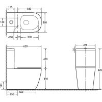 Унитаз компакт SantiLine Белый с бачком и сиденьем Микролифт арт-SL-5016 — фото 2, Напольные унитазы