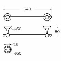 Полотенцедержатель Cezares Aphrodite Хром арт-APHRODITE-TH05-01-M — фото 2, Полотенцедержатели