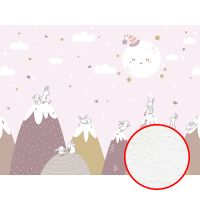 Фреска детская Ortograf Little Friends 34372 Фактура бархат FX Флизелин (4*3) Розовый/Разноцветный, Горы/Животные арт-34372 (бархат FX) — фото 1, Фрески