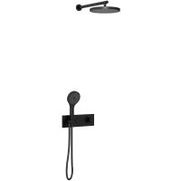 Душевая система Vincea с термостатом Черная матовая арт-VSFW-422T2MB — фото 1, Встраиваемые душевые комплекты