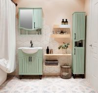 Шкаф пенал Runo Марсель 30 R Мята арт-00-00001221 — фото 4, Пеналы для ванной комнаты