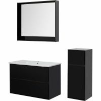 Тумба под раковину Aquanet Милан 100 подвесная Черный глянец арт-269299 — фото 5, Тумбы под раковину