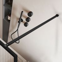 Душевая перегородка Vincea Walk-In 70 профиль Черный матовый стекло рифленое арт-VSW-1HP700FLB — фото 4, Душевые перегородки