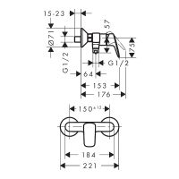 Смеситель для душа Hansgrohe Logis Черный матовый арт-71600670 — фото 3, Смеситель для душа
