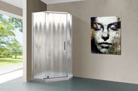 Душевой уголок Vincea Stresa 100x100 профиль Хром стекло шиншилла арт-VSP-1S100CH — фото 2, Душевые уголки трапеция