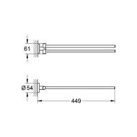 Полотенцедержатель Grohe Essentials поворотный Хром арт-40371001 — фото 3, Полотенцедержатели