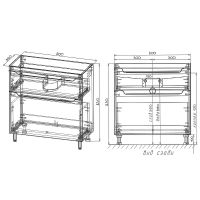 Тумба под раковину Style Line Марелла 60 Люкс Plus Серый матовый антискрейтч арт-СС-00002397 — фото 8, Тумбы под раковину