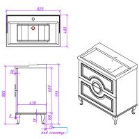 Тумба под раковину Caprigo Valletta 80 Белая матовая арт-35317-SF027 — фото 5, Тумбы под раковину