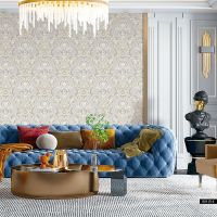 Обои Roberto Borzagi King Винил на флизелине (1,06*10) Бежевый, Дамаск арт-90115-5 — фото 2, Обои для стен