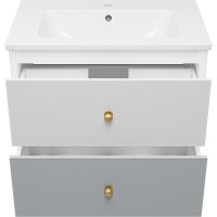 Тумба с раковиной Brevita 50 Shades of Grey Анастейша 80 подвесная Белая матовая Серая матовая арт-УТ000014239 — фото 3, Тумбы с раковиной