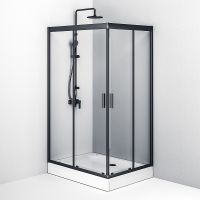 Душевой уголок AM.PM Gem 120х90 профиль Черный матовый стекло прозрачное арт-W90G-404-120290-BT — фото 4, Прямоугольные душевые уголки