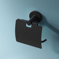 Держатель туалетной бумаги AM.PM X-Joy с крышкой Черный матовый арт-A85A341422 — фото 6, Держатели туалетной бумаги