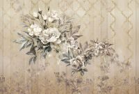 Фреска Ortograf Splendo 31729 Фактура флок FLK Флизелин (4*2,7) Бежевый, Цветы арт-31729 (флок FLK) — фото 2, Фрески