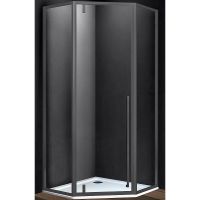 Душевой уголок Vincea Penta 100x100 профиль Вороненая сталь стекло прозрачное арт-VSP-3P100CLGM — фото 2, Душевые уголки трапеция