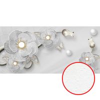 Фреска Ortograf 3D 33487 Фактура бархат FX Флизелин (5,3*2,5) Серый/Серебряный, Цветы/Абстракция арт-33487 (бархат FX) — фото 1, Фрески