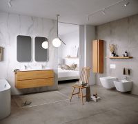 Шкаф пенал Aqwella Accent 35 подвесной Дуб золотой арт-ACC0535DZ — фото 2, Пеналы для ванной комнаты