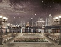 Фреска Ortograf Небоскребы 34145 Фактура флок FLK Флизелин (3,5*2,7) Бежевый/Серый, Город арт-34145 (флок FLK) — фото 2, Фрески