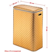 Корзина для белья Geralis Ромб стежка Золото, кант Золото, стандартная арт-SGG-B — фото 6, Корзины для белья