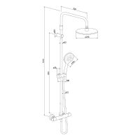 Душевая система Damixa Option с термостатом Хром арт-DX218091000 — фото 7, Душевые стойки