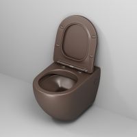 Унитаз Grossman Color подвесной Коричневый матовый с сиденьем Микролифт арт-GR-4411BRMS — фото 6, Подвесные унитазы