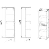 Шкаф пенал Stella Polar Корделия 35 подвесной Белый арт-SP-00001041 — фото 3, Пеналы для ванной комнаты