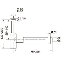 Сифон для раковины Wirquin Black touch Lineis Черный матовый арт-30987099 — фото 2, Сифоны для раковины