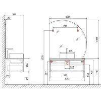 Тумба под раковину Jorno Solis New 100 подвесная Белая арт-SolN.01.100/P/W/JR — фото 14, Тумбы под раковину
