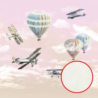 Фреска детская Ortograf Для самых маленьких 32905 Фактура флок FLK Флизелин (2,7*2,7) Розовый/Разноцветный, Самолеты/Воздушные шары арт-32905 (флок FLK) — фото 1, Фрески