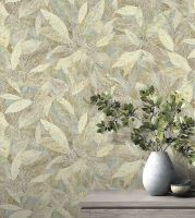 Обои RASCH Murano Винил на флизелине (1,06*10,05) Бежевый/Золото, Листья арт-645569 — фото 3, Обои для стен