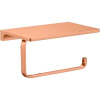 Держатель туалетной бумаги Rav Slezak Nil с полкой Розовый золотистый крацованный арт-NLA0403ZRK — фото 1, Держатели туалетной бумаги