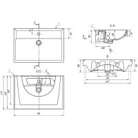 Тумба с раковиной Brevita Vega 70 подвесная Белая матовая Золото арт-УТ000022669 — фото 9, Тумбы с раковиной