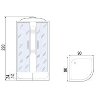 Душевая кабина River Nara Light XL 90x90 МТ с поддоном арт-10000006220 — фото 10, Душевые кабины