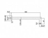 Кронштейн для верхнего душа Paffoni Quadro Хром арт-ZSOF063CR — фото 2, Кронштейны для верхнего душа
