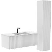 Шкаф пенал La Fenice Terra 30 подвесной Белый матовый арт-FNC-05-TER-B-30 — фото 3, Пеналы для ванной комнаты