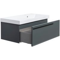 Тумба под раковину La Fenice Elba 90 подвесная Серая матовая арт-FNC-01-ELB-G-90 — фото 3, Тумбы под раковину