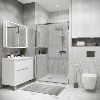 Товар: Душевая дверь Grossman Cosmo 100 профиль Хром стекло прозрачное арт-100.K33.02.100.10.00 - фото 2 Душевая дверь Grossman Cosmo 100 профиль Хром стекло прозрачное арт-100.K33.02.100.10.00 — фото 2, Раздвижные душевые двери