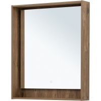 Зеркало Aquanet Милан 70 с подсветкой Дуб рустикальный с сенсорным выключателем арт-336399 — фото 2, Зеркала в ванную комнату