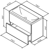 Товар: Тумба под раковину AM.PM Gem 75 подвесная Орех арт-M90FHX0752HF - фото 9 Тумба под раковину AM.PM Gem 75 подвесная Орех арт-M90FHX0752HF — фото 9, Тумбы под раковину