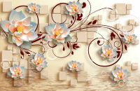 Товар: Фреска Ortograf 3D 6658 Фактура флок FLK Флизелин (2,6*1,69) Бежевый/Разноцветный, Цветы/Геометрия арт-6658 (флок FLK) - фото 2 Фреска Ortograf 3D 6658 Фактура флок FLK Флизелин (2,6*1,69) Бежевый/Разноцветный, Цветы/Геометрия арт-6658 (флок FLK) — фото 2, Фрески