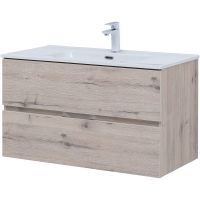 Тумба под раковину Aquanet Алвита New 90 подвесная Дуб веллингтон белый арт-303921 — фото 2, Тумбы под раковину