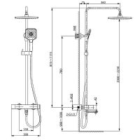 Душевая система Vincea Cube Черная матовая арт-VSFS-1C1MB — фото 7, Душевые стойки