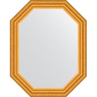 Зеркало Evoform Octagon 57x72 в багетной раме - Состаренное золото 67 мм арт-BY 7082 — фото 1, Зеркала в ванную комнату