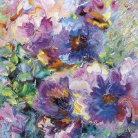 Фреска Ortograf Цветы 8001 Фактура бархат FX Флизелин (2,7*2,7) Разноцветный, Абстракция/Цветы/Живопись арт-8001 (бархат FX) — фото 2, Фрески