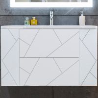 Тумба под раковину Бриклаер Кристалл 90 подвесная Белая арт-4627125415975 — фото 1, Тумбы под раковину